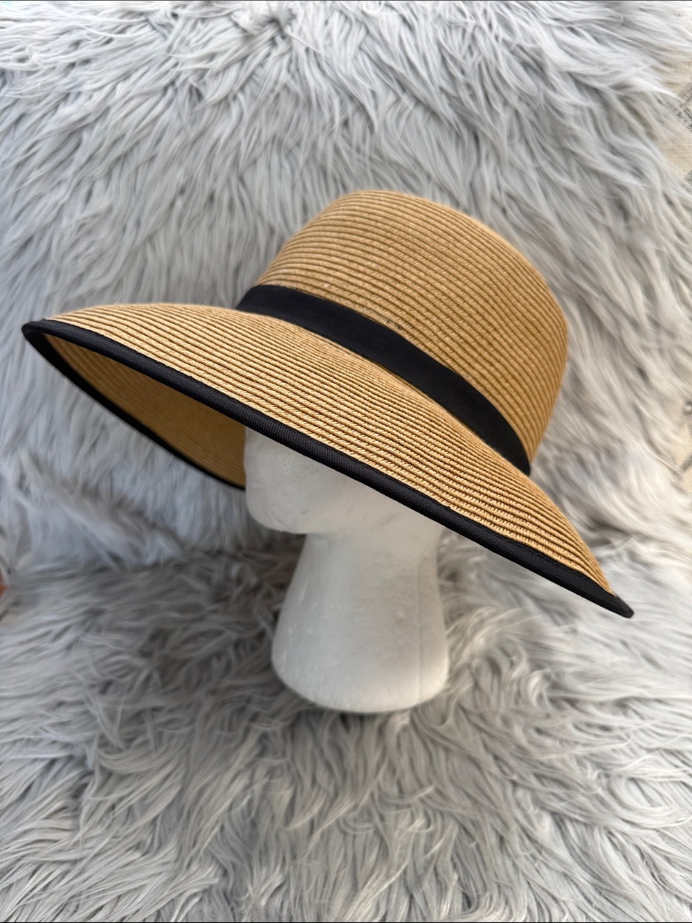 Cappelli Straworld Tan Straw Sun Hat with Black Band